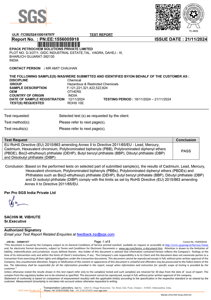 ROHS certificate - FR EPS